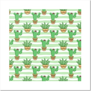 Plant succulent flower cactiCactus Pattern Posters and Art